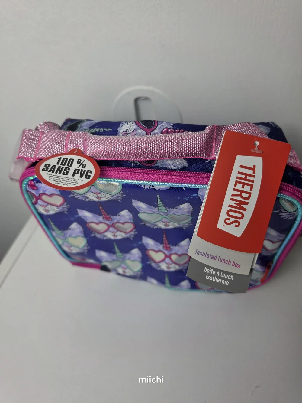 Cute Unicorn Cat Lunch Bag in Purple & Pink Caticorn Lunch Bag